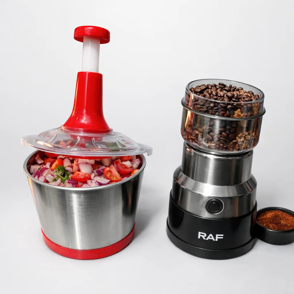 Hand Push Chopper + Coffee Grinder 2-in-1 Bundle Deal