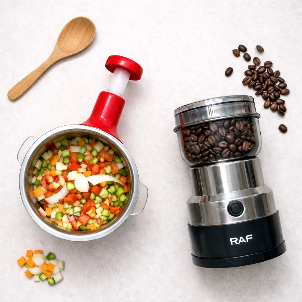 Hand Push Chopper + Coffee Grinder 2-in-1 Bundle Deal