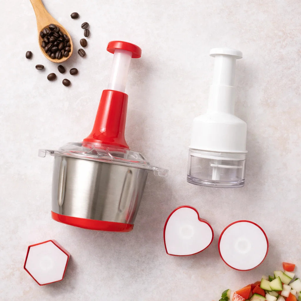 3-in-1 Manual Food Chopper & Shami Maker Set