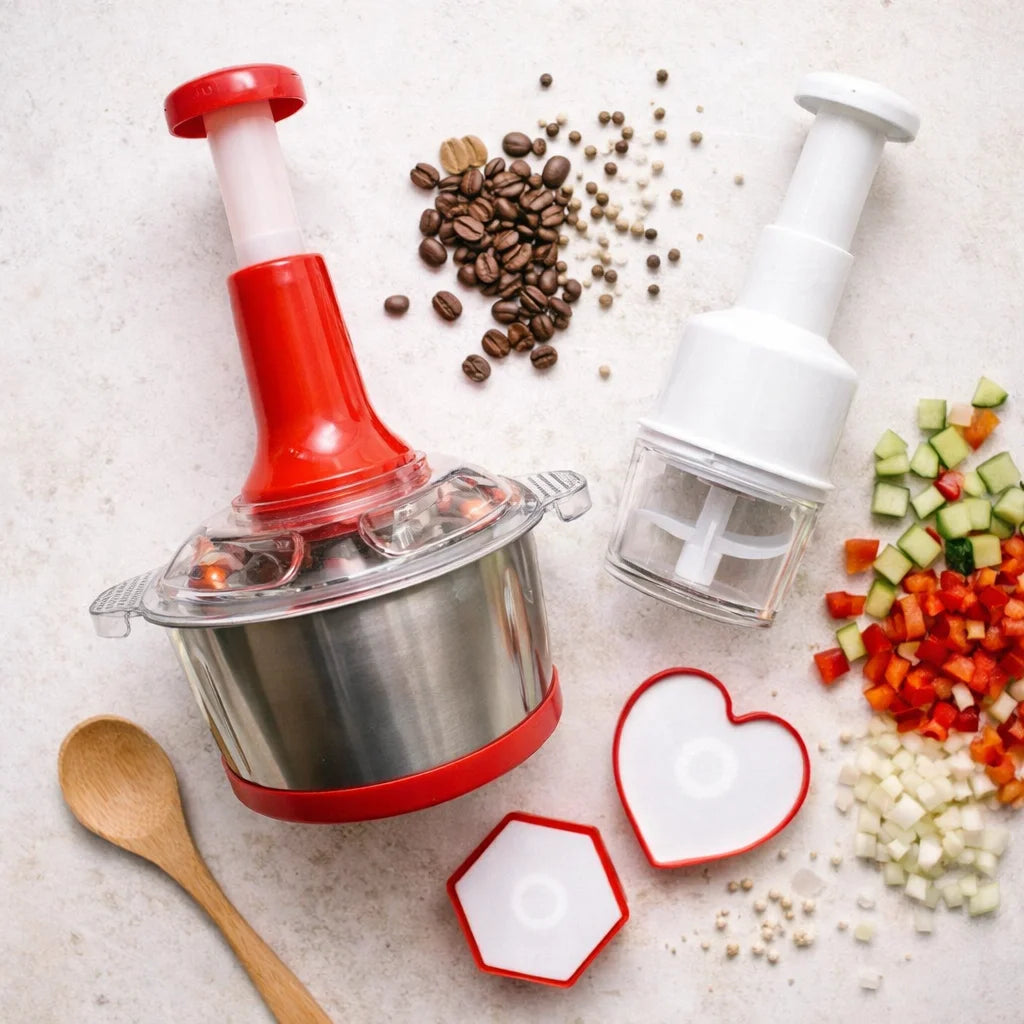 3-in-1 Manual Food Chopper & Shami Maker Set